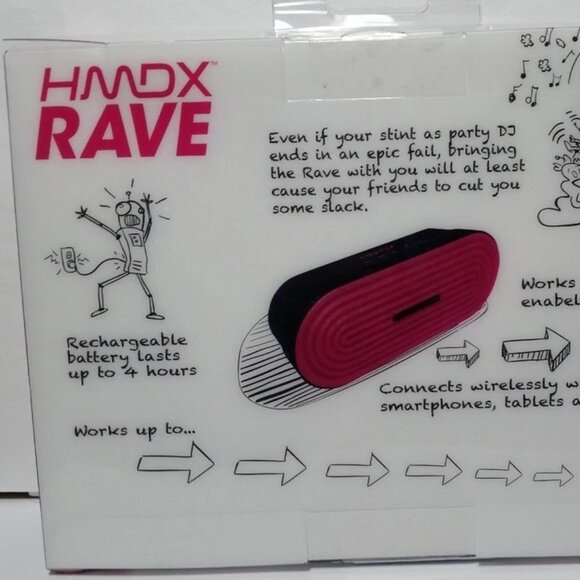 HMDX Audio RAVE HX-P205 Wireless Portable Speaker - Pink - Picture 5 of 12